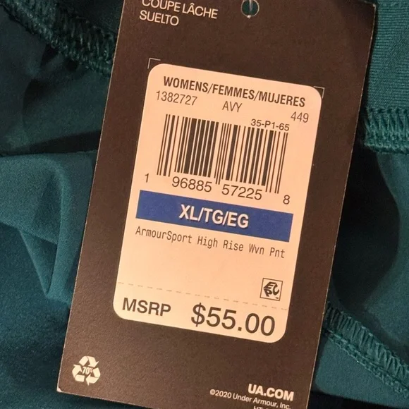 Under Armour Teal Sport High Rise Women’s XL Tapered Joggers - NWT - Picture 5 of 6